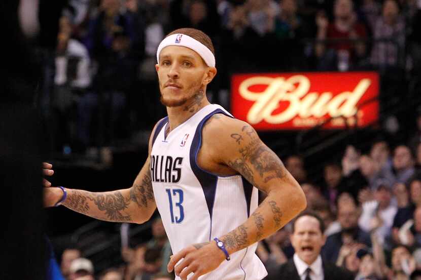 Dallas Mavericks shooting guard Delonte West (13) after scoring his sixth point in the...