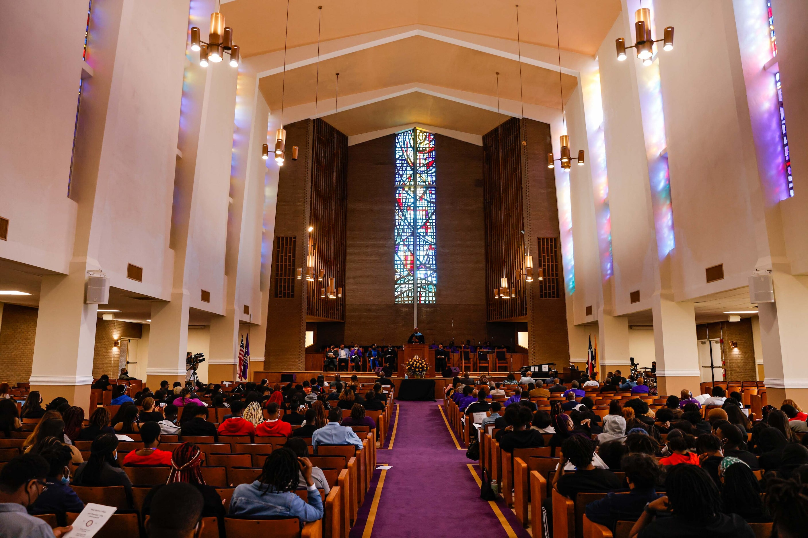 Dr. Michael J. Sorrell, president, adresses attendees during the Paul Quinn College...