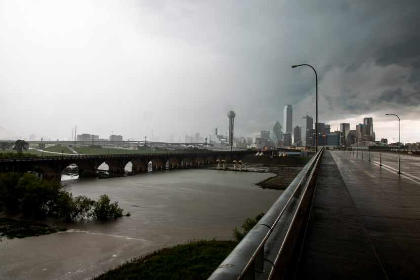 A rain storm passes through Dallas on Saturday. 