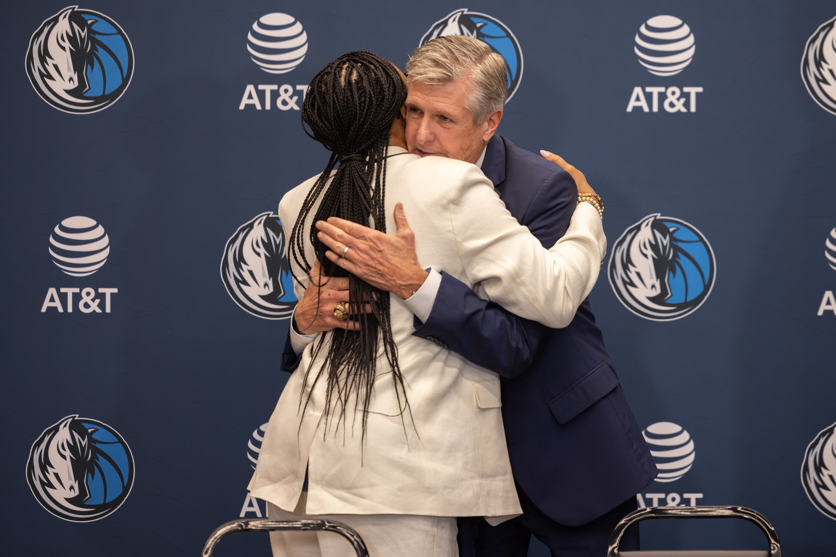 NBA Executive Rick Welts and Dallas Mavericks Chief Executive Officer Cynt Marshall speak...