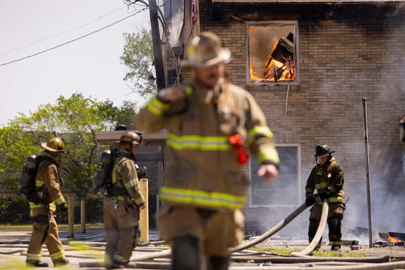 Dallas Fire-Rescue responded to a three-alarm fire at a vacant church, La Iglesia Adventista...