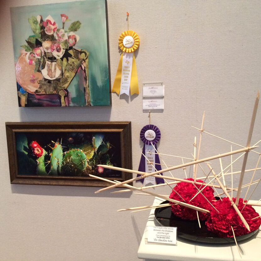 
Bottom piece by Linda Lucas Hardy won the Irving Arts Center Award of Excellence in the...