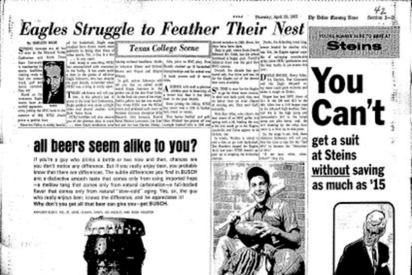 
A 1965 page from The Dallas Morning News had a story about Samuell High School athlete...