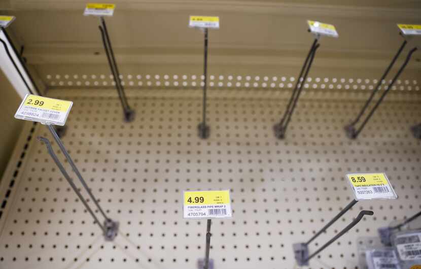 Winter essentials like faucet and plant covers sold out at Jabo's Ace Hardware in Coppell on...