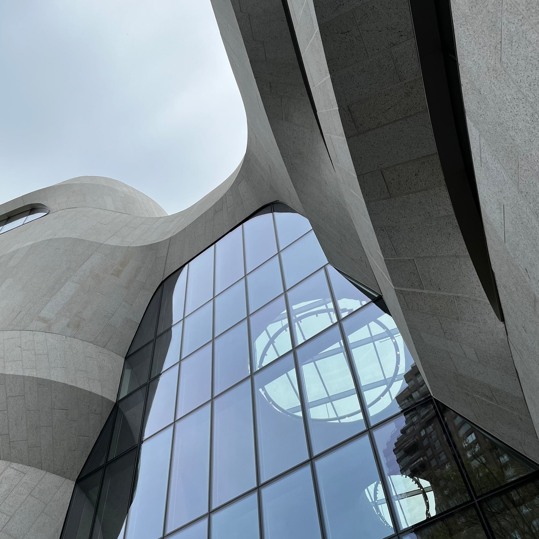 Facade of the Gilder Center at the American Museum of Natural History, in New York, designed...