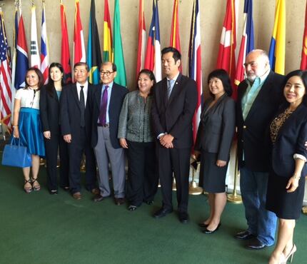Members of the Asian community meet with Deputy Pro Tem Monica Alonzo about the Dallas Asian...
