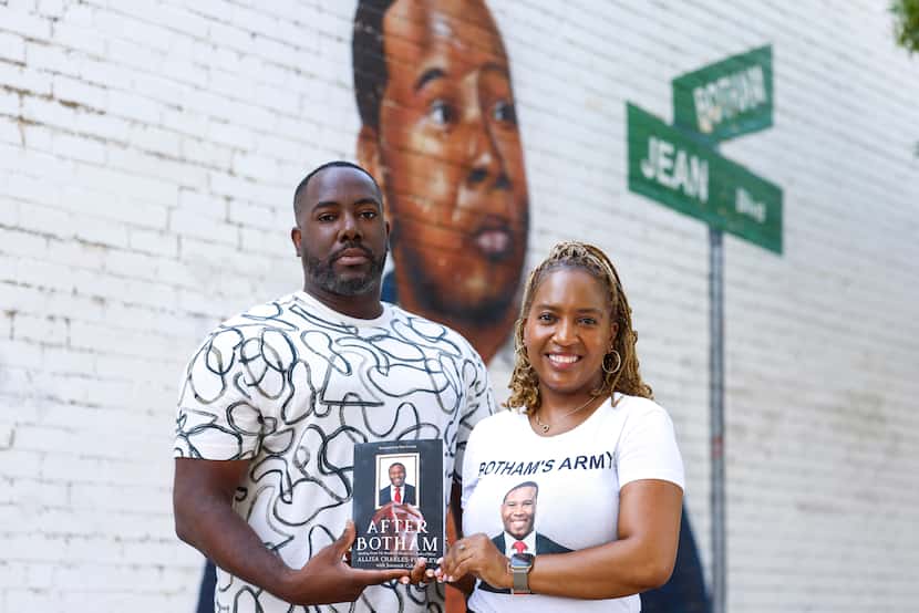 Allisa Charles-Findley, sister of Botham Jean, and her co-author Jeremiah Cobra pose for a...