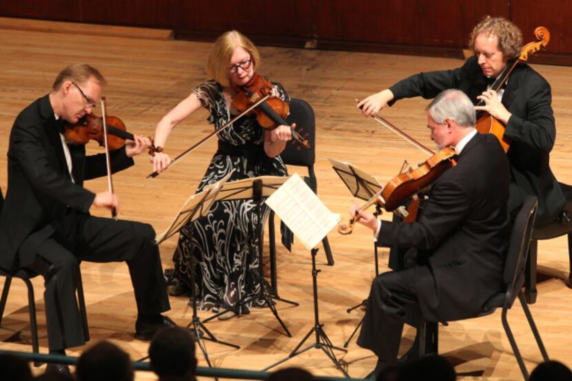 The American String Quartet performs as part of the Dallas Chamber Music Society series at...