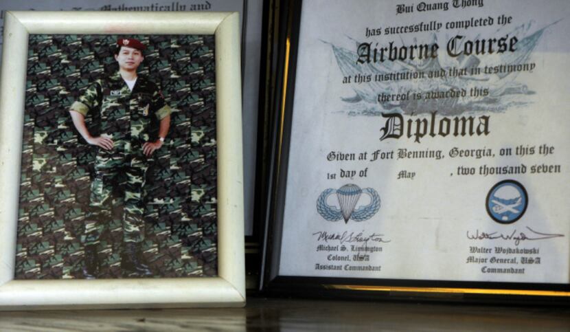 Thong "Tom" Bui still has a photograph of himself as a 24-year-old paratrooper with the...