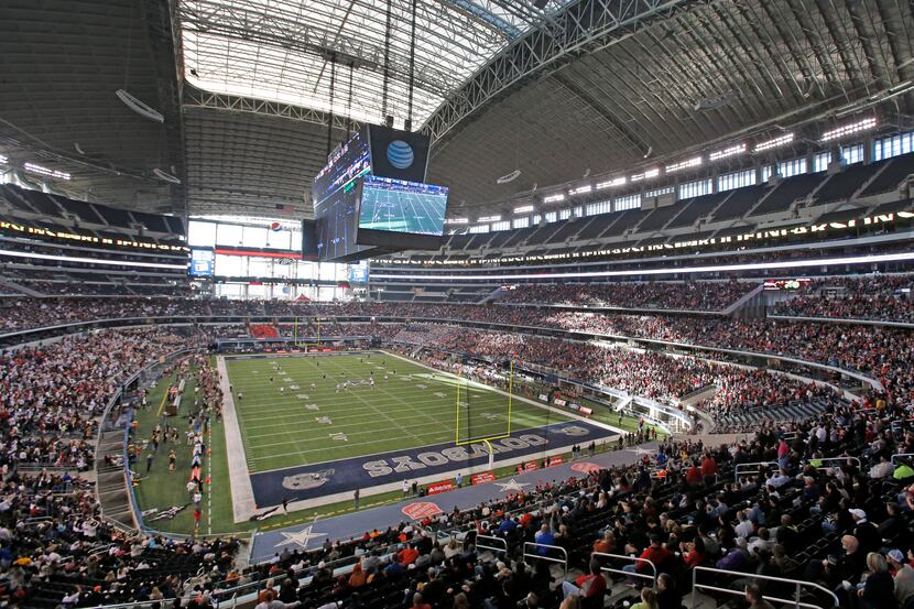 A record crowd attends the Allen High School Eagles vs. the Pearland High School Oilers...