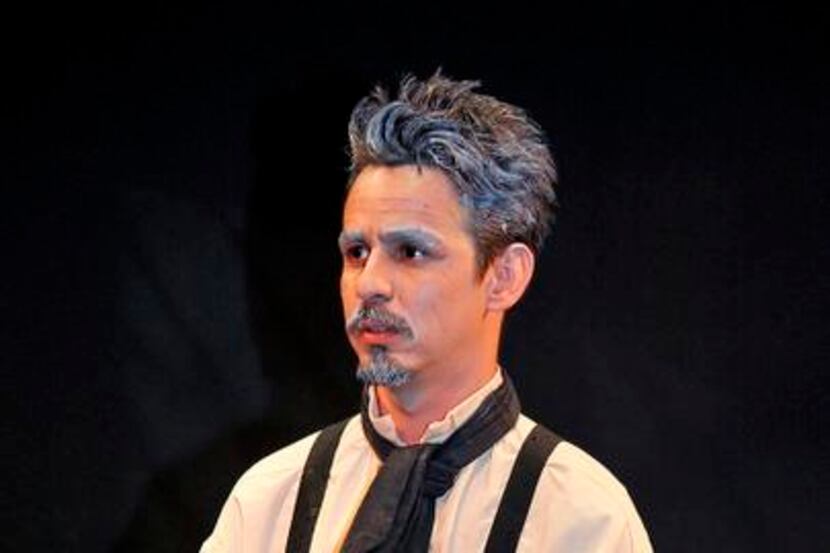 
Omar Padilla of Dallas as "The Watchman" in The Strange Rider during a dress rehearsal for...