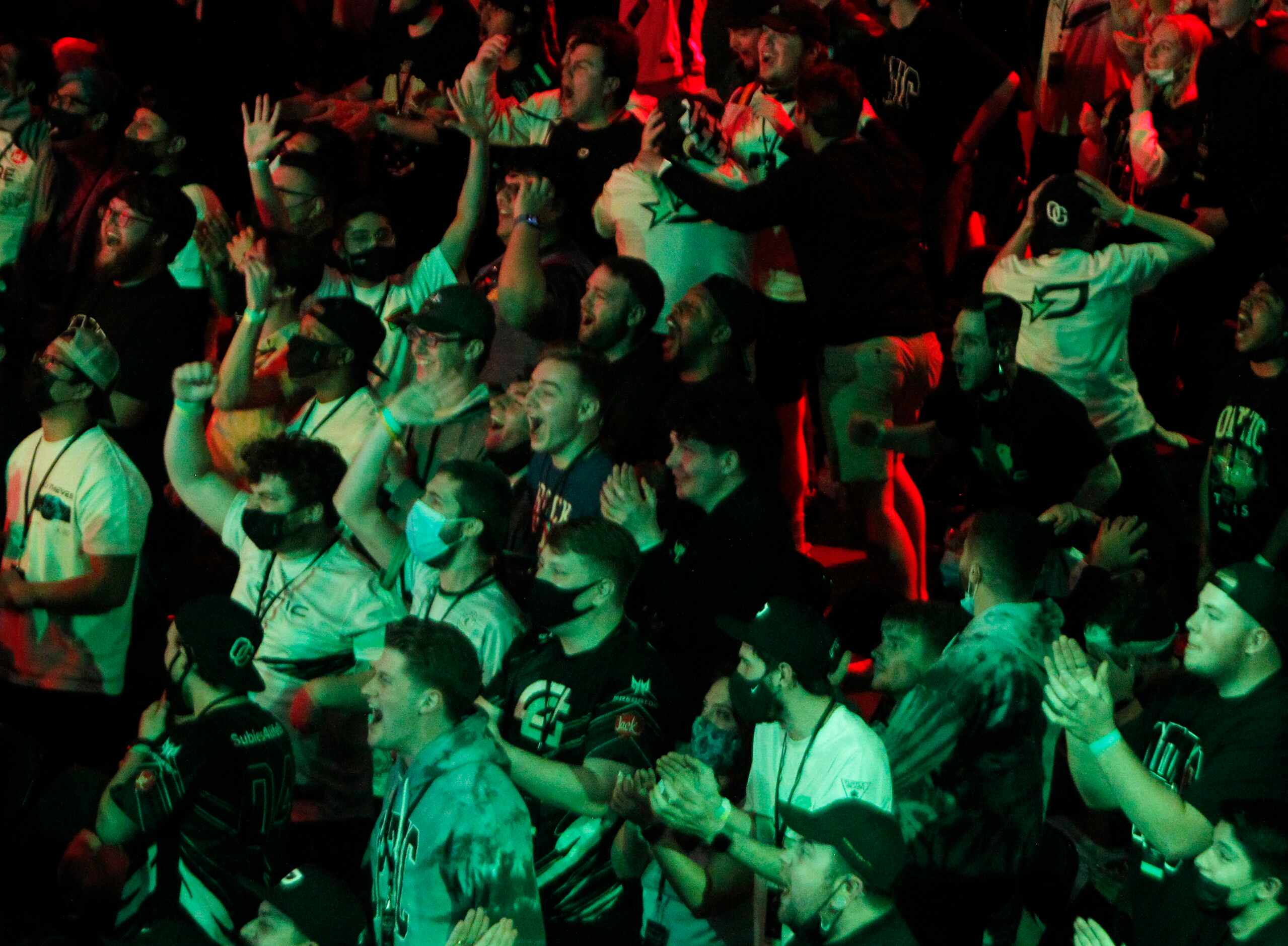 OpTic Texas fans cheer during the final championship match against Atlanta FaZe. The event...