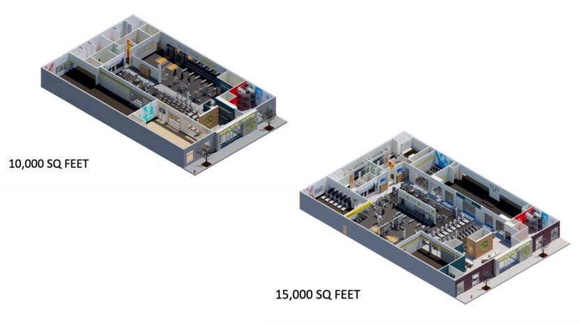 Gold's Gym International's new lower-cost franchise floor-plan. The gym is scalable from...