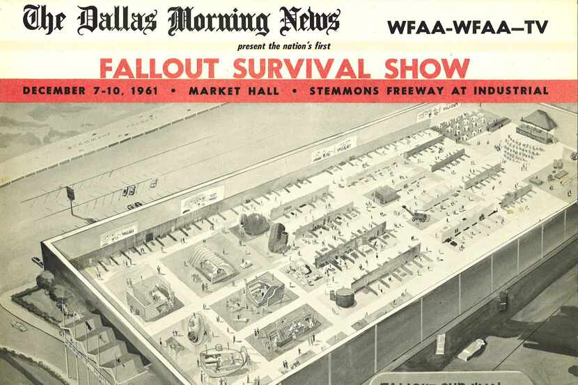 An image of a "Fallout Survival Show" hosted by The Dallas Morning News in 1961.