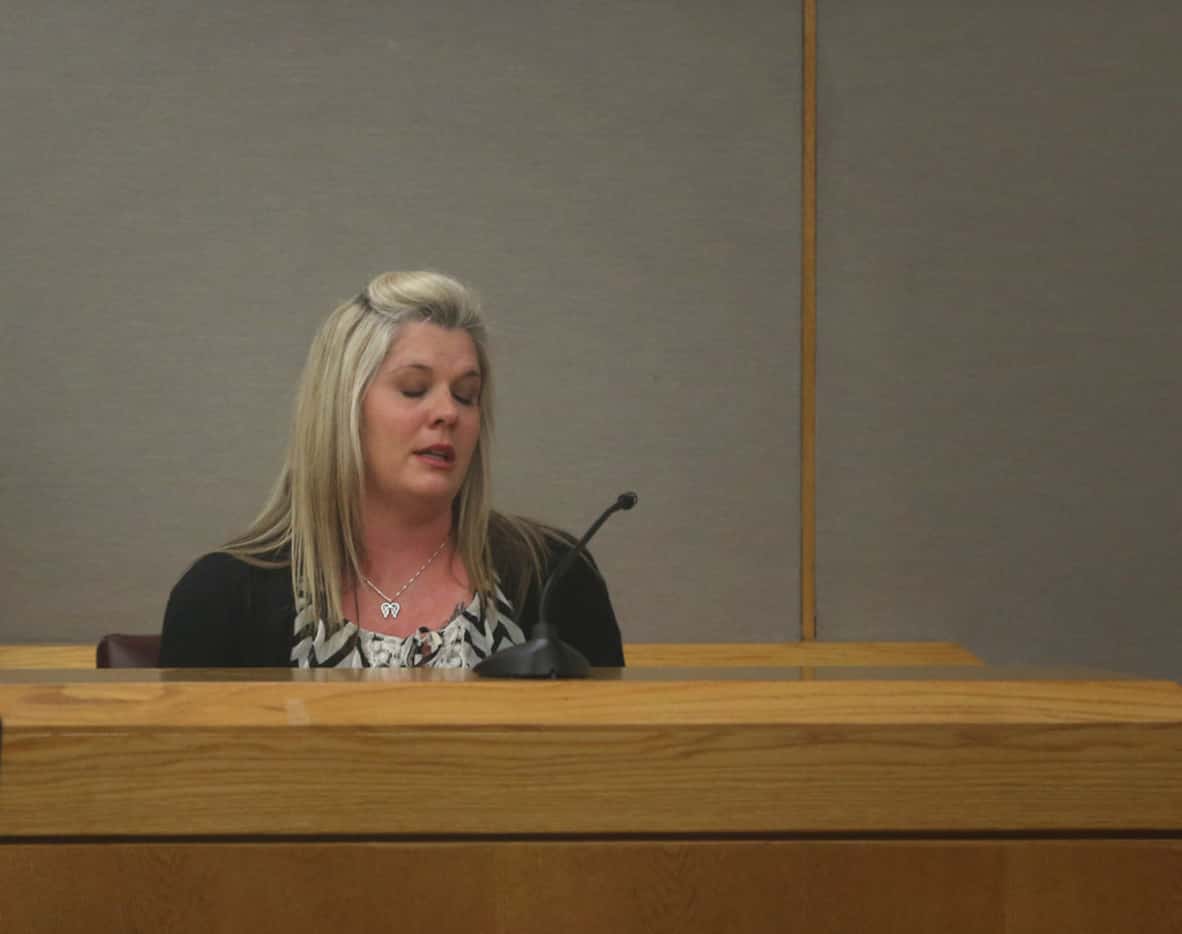 Chrissie Corey, mother of Alexus Garcia, testifies during the sentencing phase of Garcia's...