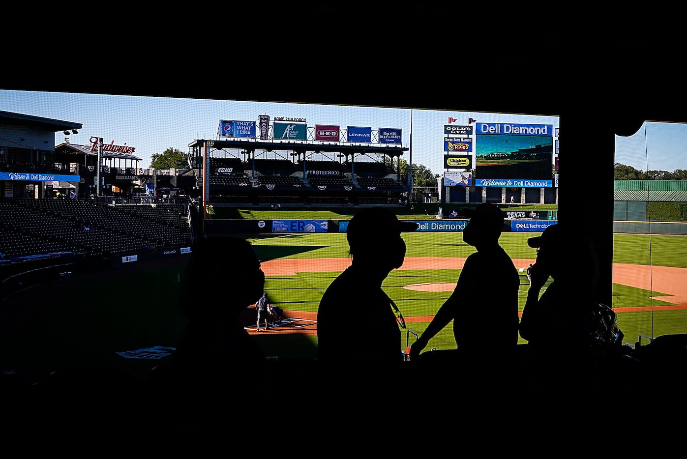 Fans walk the concourse at Dell Diamond before the Round Rock Express season opener against...