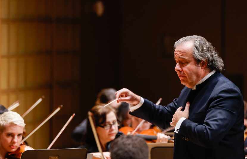Conductor Juanjo Mena leads the Dallas Symphony Orchestra in Haydn's Symphony No. 44 in E...