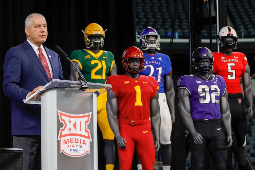 Big 12 Conference commissioner Bob Bowlsby speaks during the Big 12 Conference Media Days at...