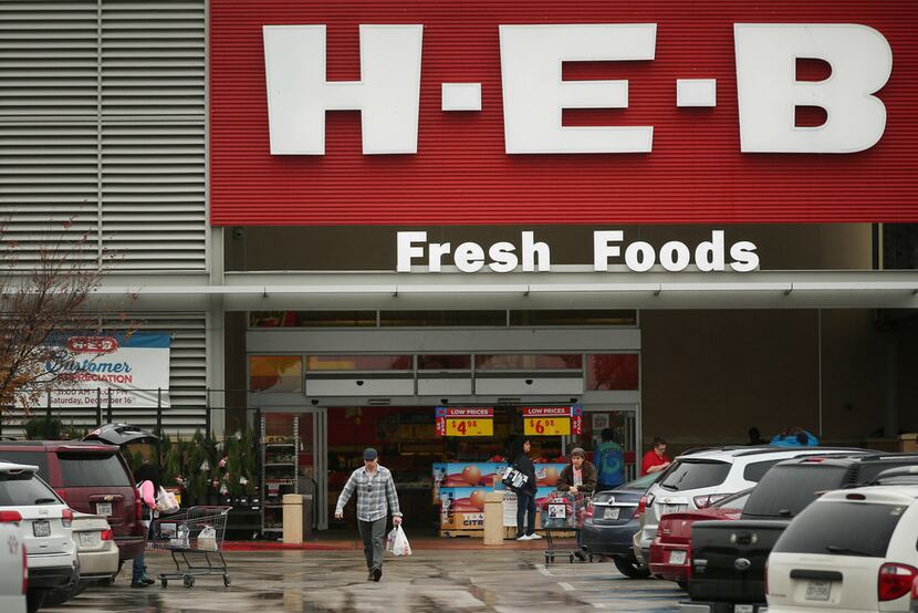 An exterior view of the H-E-B grocery store along U.S. Highway 77 in Waxahachie, the closest...