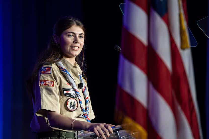 Selby Chipman, 20, spoke at the Boys Scouts of America annual meeting in Orlando, Fla., on...