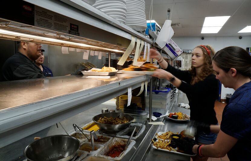 The kitchen is busy BoomerJack's in Grapevine on a Saturday in August.