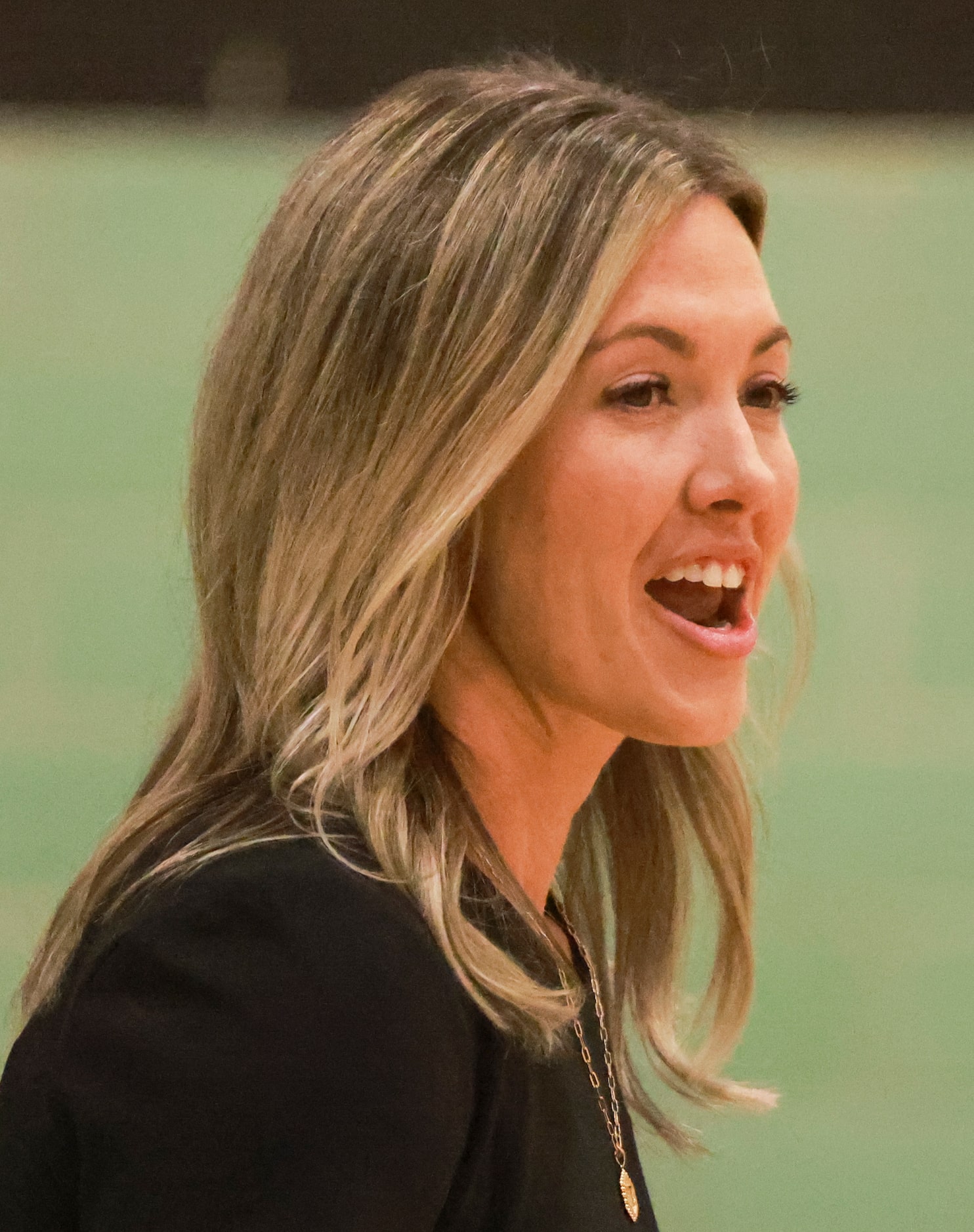 Lake Highlands High School Head Coach Taryn Parker during the volleyball game between Lake...