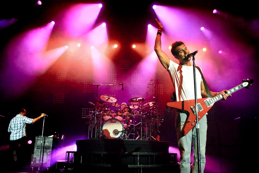 311 vocalist and guitarist, Nick Hexum, sings during the band's Unity Tour 2011 performance...