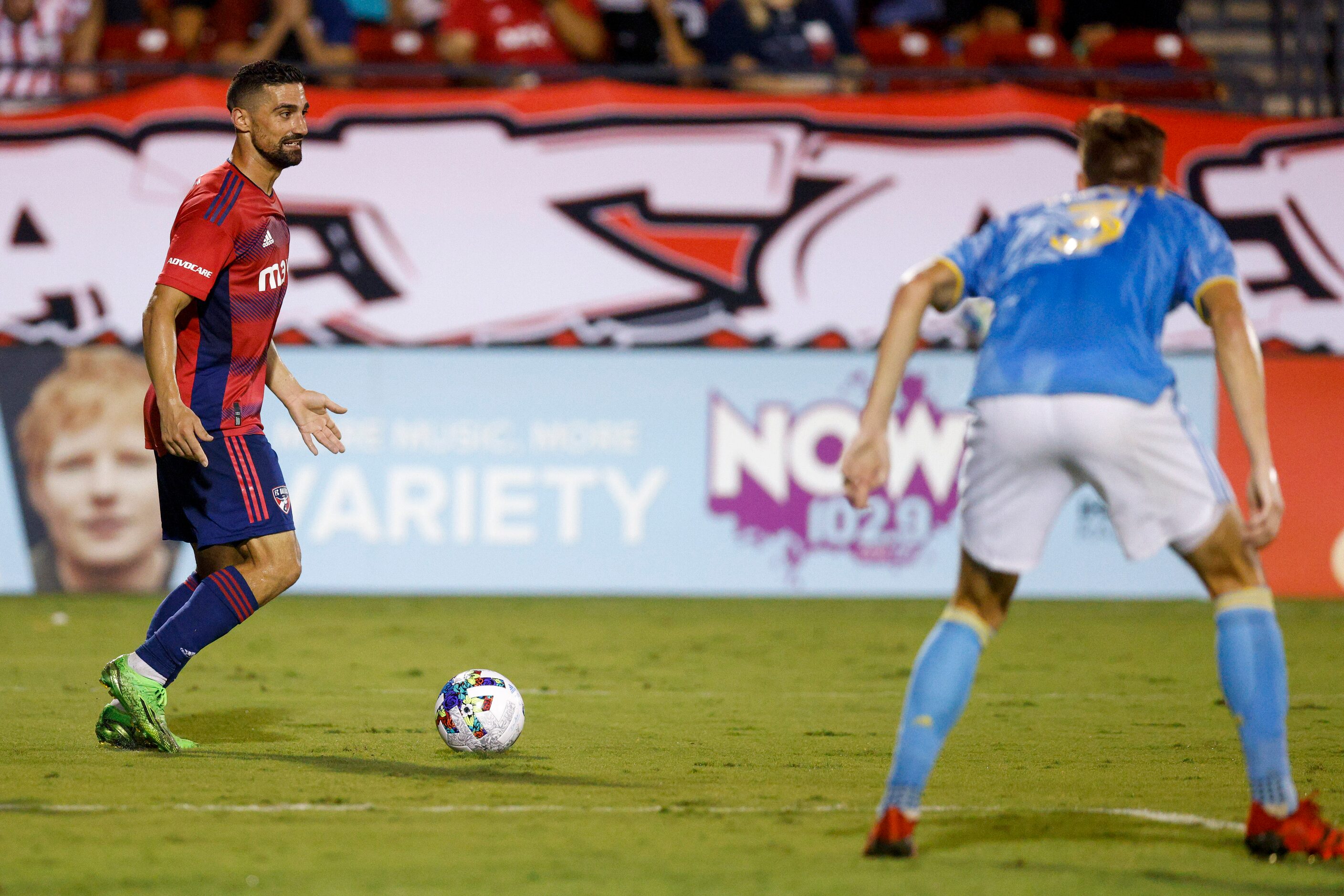 FC Dallas midfielder Sebastian Lletget (12) looks to pass the ball during the second half of...