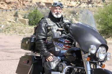 John Luther Laseter on his motorcycle