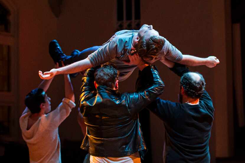 Brandon Walker (Romeo) is carried away during a dress rehearsal of "Romeo and Juliet" by the...