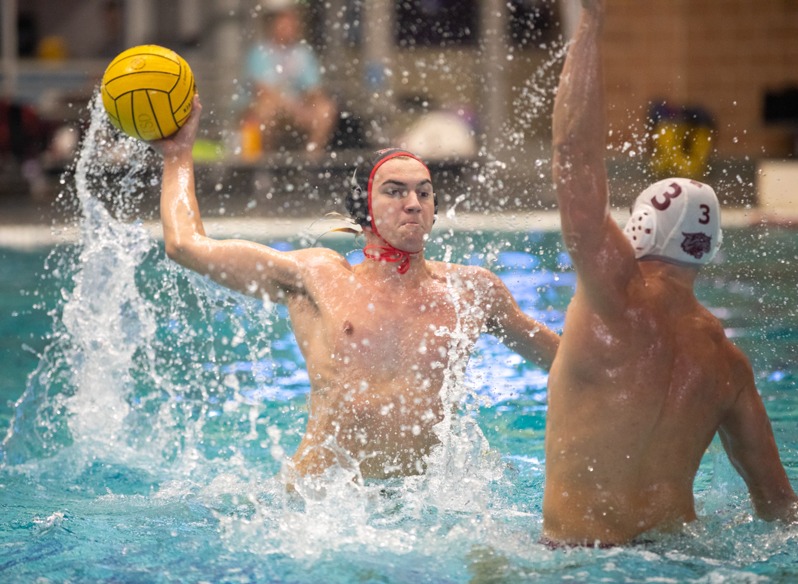 Flower Mound Marcus utility Landon Heuer lines up a shot as Clear Creek utility Caden Digby...