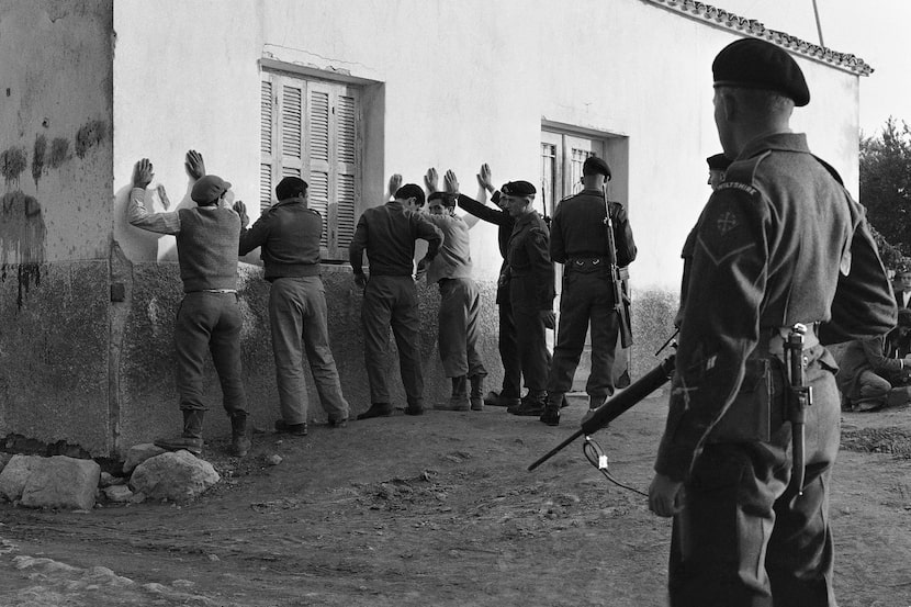 British security troops of the Wiltshire regiment, stationed at Agyrta camp in Kyrenia...