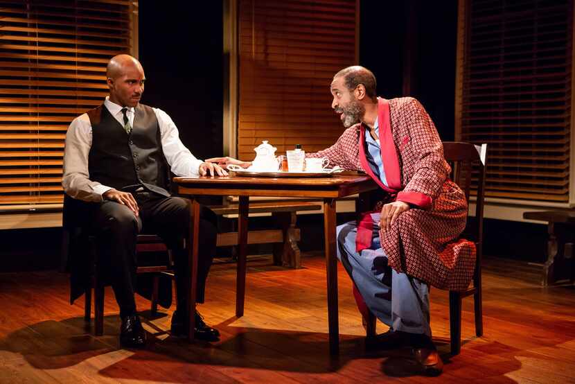 Bjorn DuPaty (left) and Brian D. Coats in Travisville, loosely based on Jim Schutze's The...