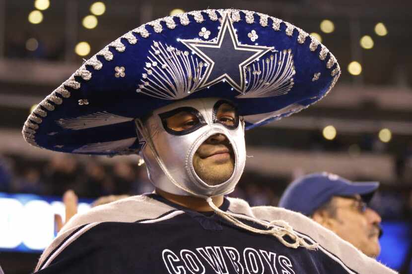 A Cowboys fan is pictured as the clock runs out in the fourth quarter of Dallas' 27-20 loss...