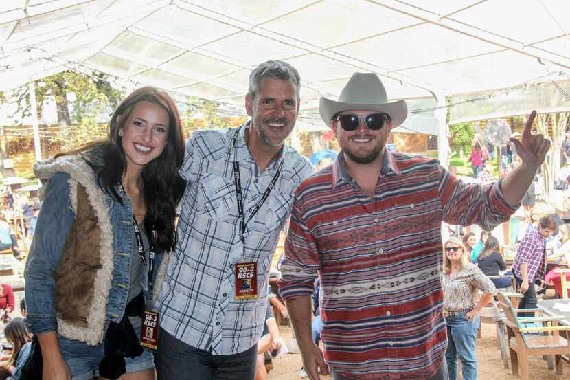 KSCS 96.3 personalities Connected K and Hawkeye with Josh Abbott at the Josh Abbott Band's...