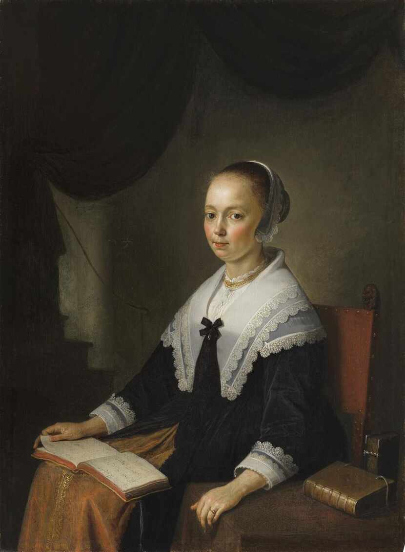 




Portrait of a Lady Seated With Music Book on Her Lap by Gerard Dou (1613-1675) measures...
