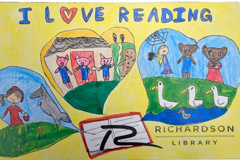 Ardent Lee, 7, created the new Richardson Public Library card.
