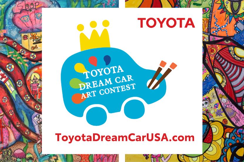 The logo for the Toyota Dream Car USA Contest appears on a colorfully illustrated background.
