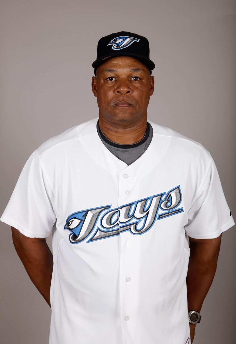 Dwayne Murphy #41 of the Toronto Blue Jays poses during photo day at the Bobby Mattick...