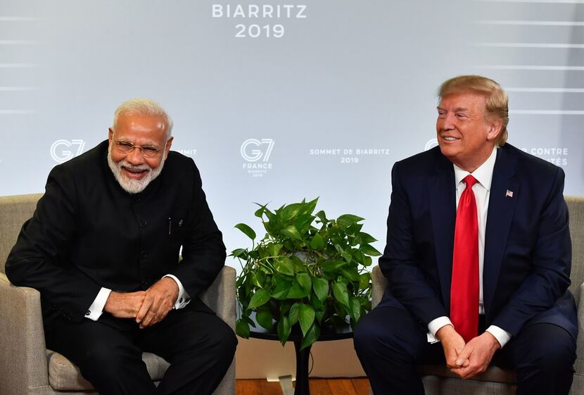 Indian Prime Minister Narendra Modi and President Donald Trump spoke during a bilateral...
