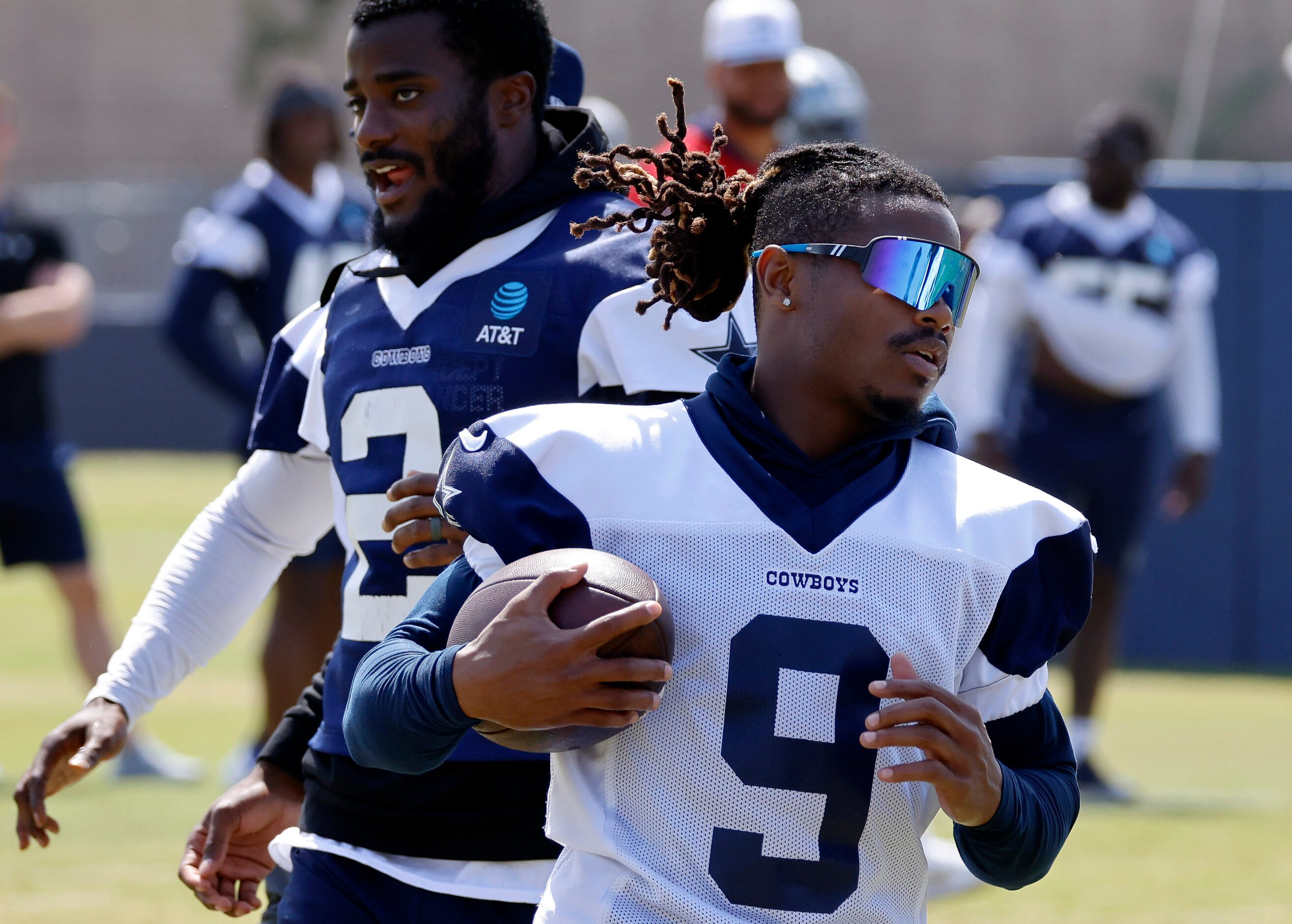 Dallas Cowboys wide receiver KaVontae Turpin (9) carries the ball as cornerback Jourdan...