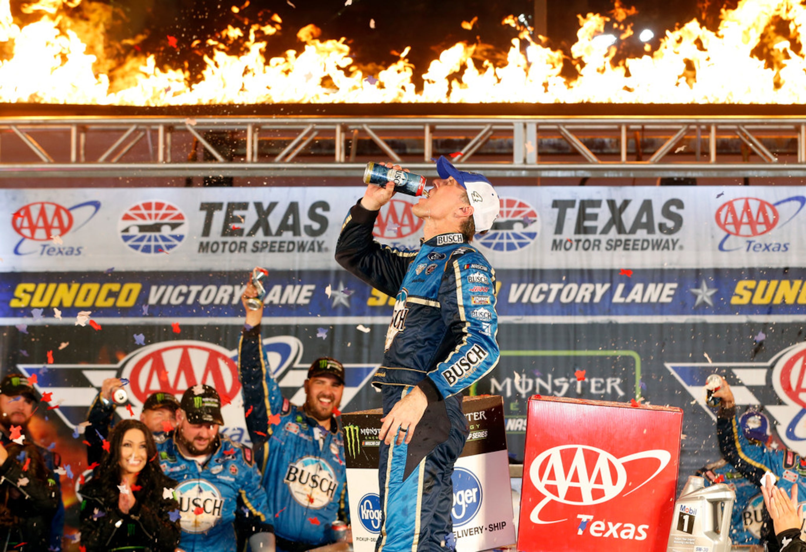 FORT WORTH, TEXAS - NOVEMBER 03: Kevin Harvick, driver of the #4 Busch Beer/Ducks Unlimited...