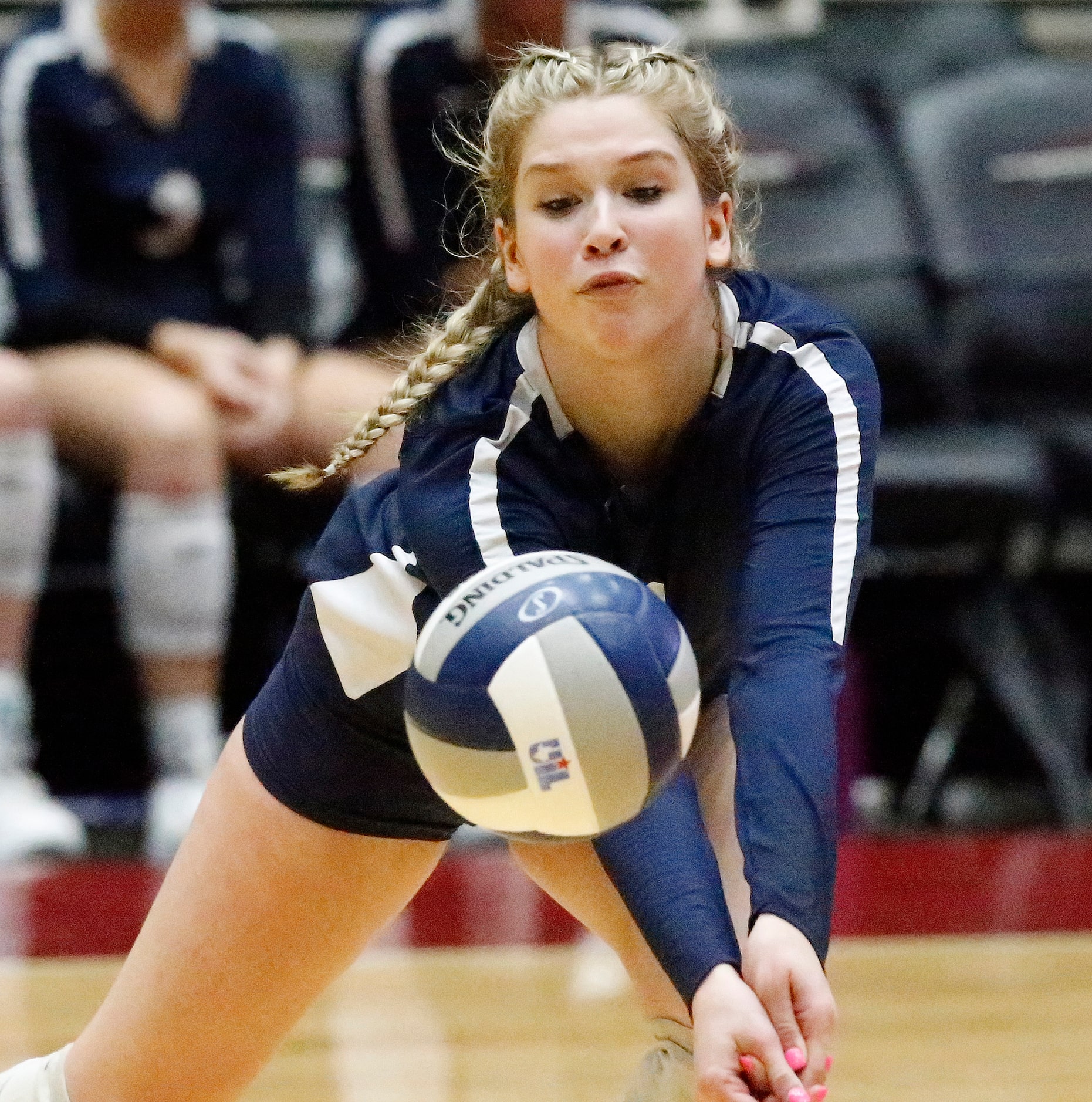 Keller setter Taylor Polivka (2) makes a pass during game one as Keller High School played...