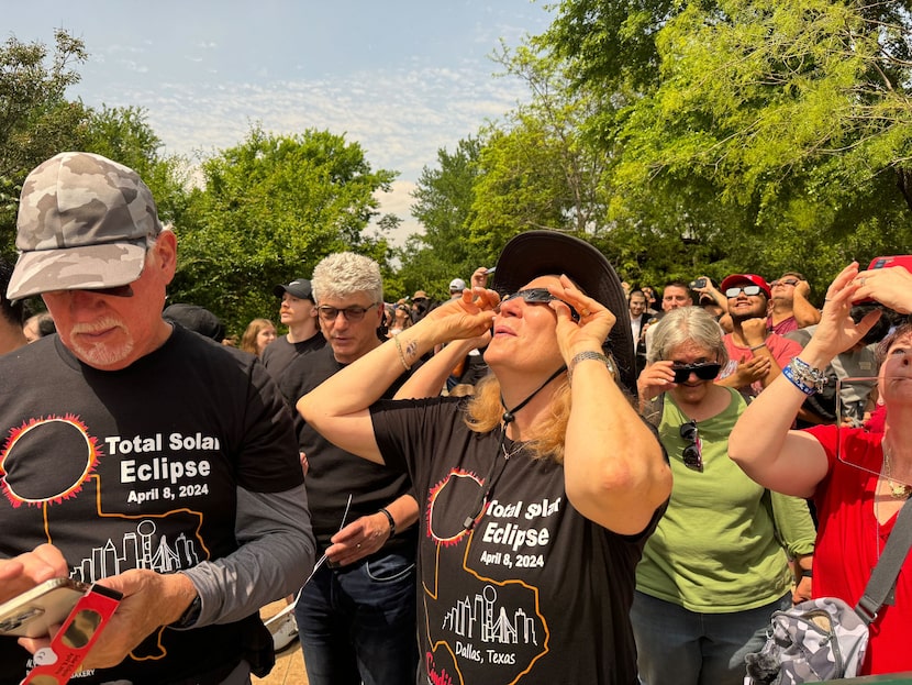 Scenes from the Dallas Zoo during Monday's eclipse in Dallas.