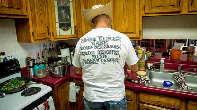 Mike Newton works in his "ugly kitchen" in Lipan, Texas. He wants to teach other home cooks...