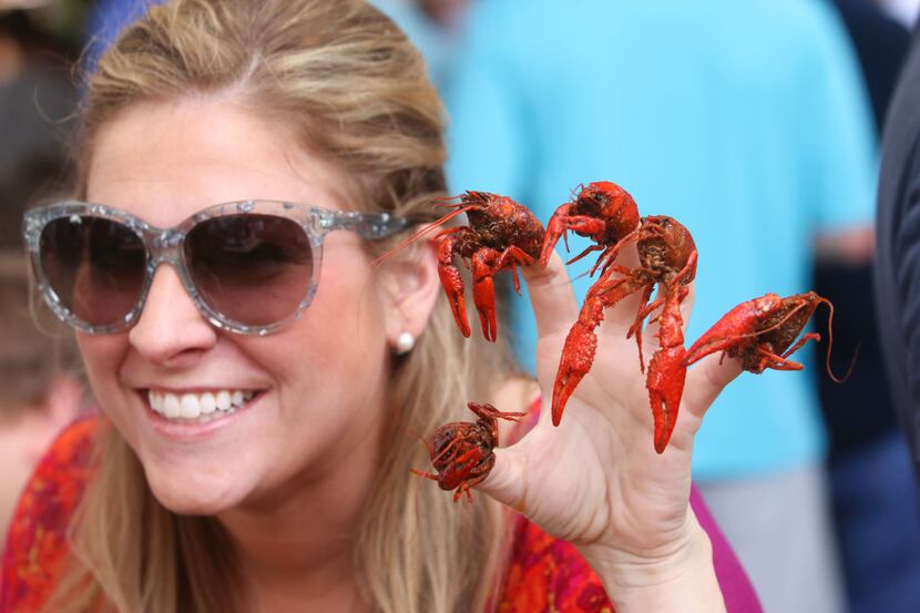 Kirsten Williams shows off her claws for a cause a crawfish event in Dallas in April. Chino...