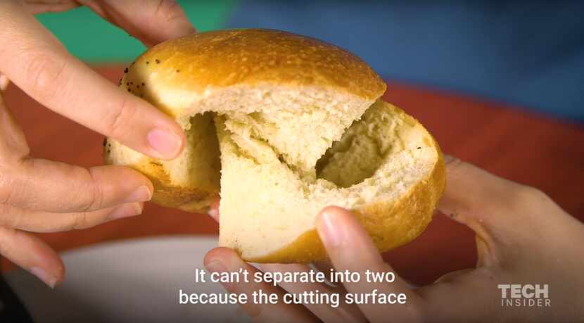 How to cut a bagel?