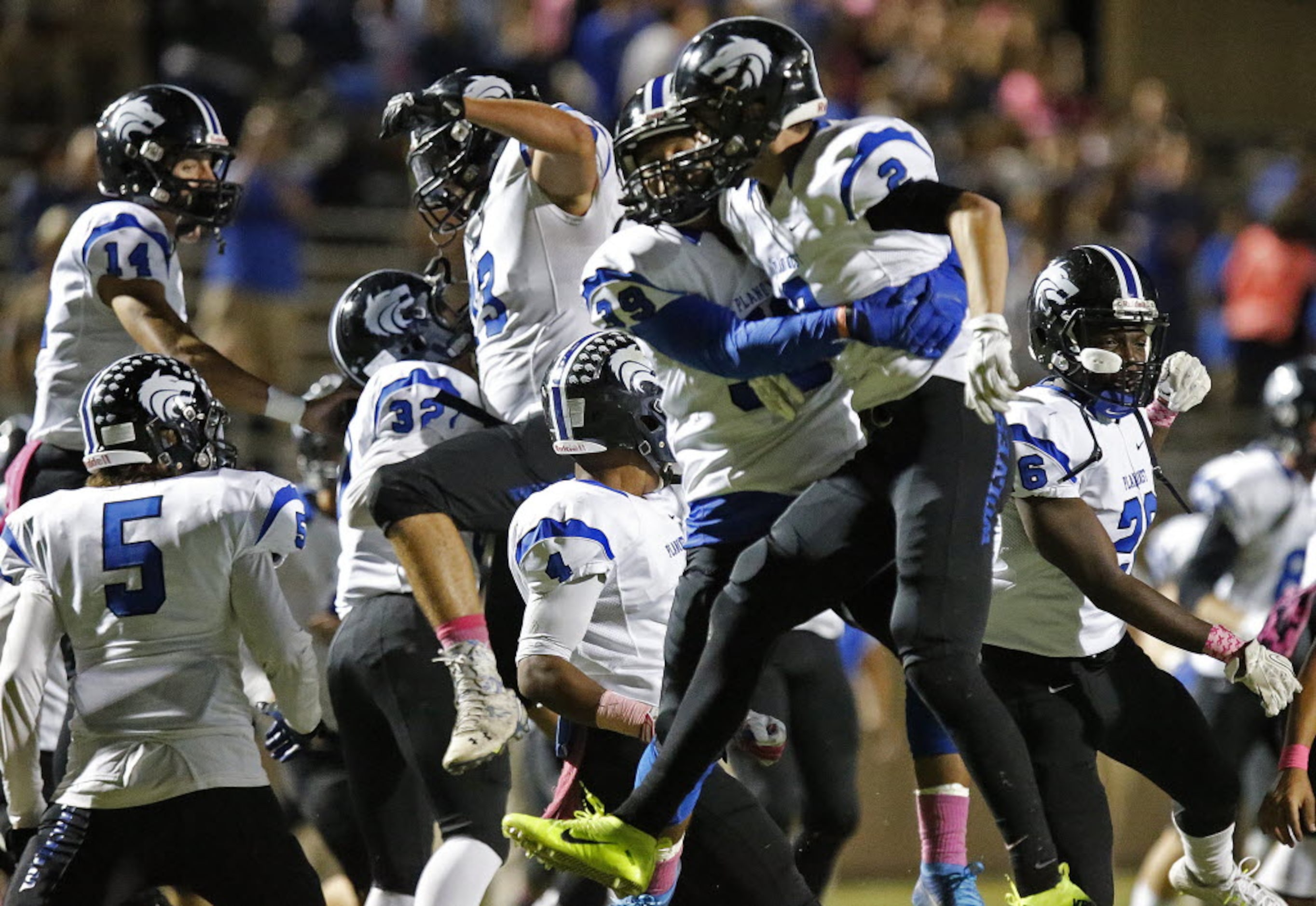 It ws a mob scene on the Plano West High School sideline after they made a defensive stand...