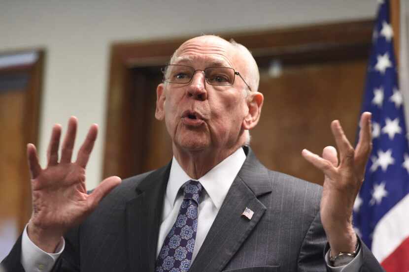  The Rev. Rafael Cruz spoke to Republicans during a campaign stop for his son, presidential...
