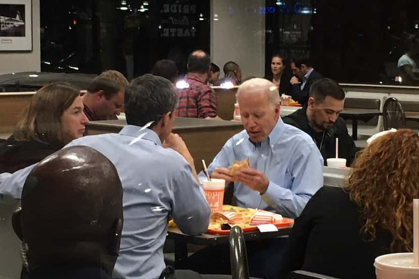 Beto and Amy O'Rourke hosted Joe Biden at Whataburger in Dallas after Beto O'Rourke endorsed...